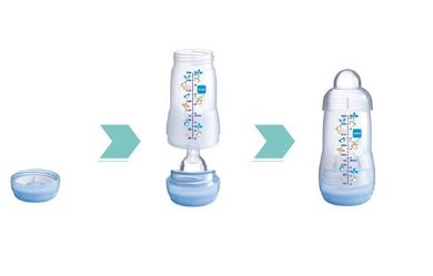 MAM, Anti-Colic, butelka antykolkowa, 2m+, 260 ml, szara + smoczek Original 6+
