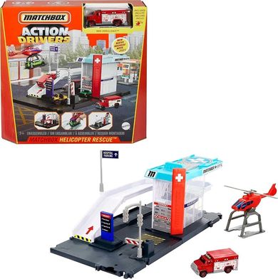 Matchbox, Action Drivers, Medyczne lądowisko, zestaw startowy z autem