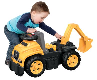 Mega Bloks, Koparka CAT, jeździk z klockami, 11 elementów