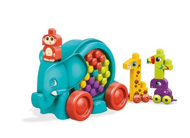 Mega Bloks, Spacerowy słonik, pojazd z klockami, 25 elementów
