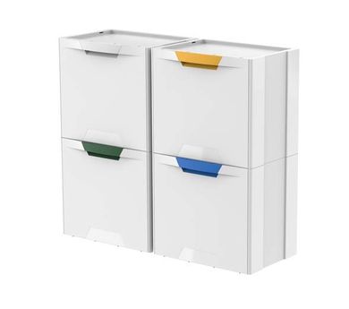 Meliconi, kosz na śmieci do segregacji Ecocubes 22 L, żółty