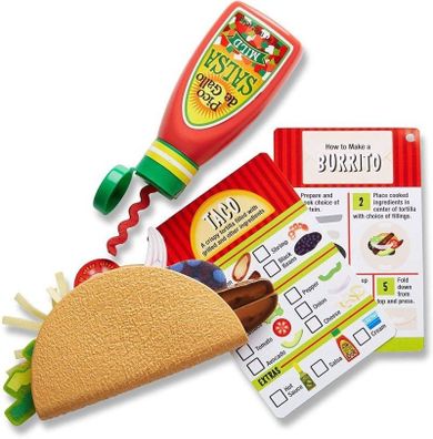 Melissa & Doug, Fill & Fold, zestaw do robienia tortilli, Taco & Tortilla, 43 elementów