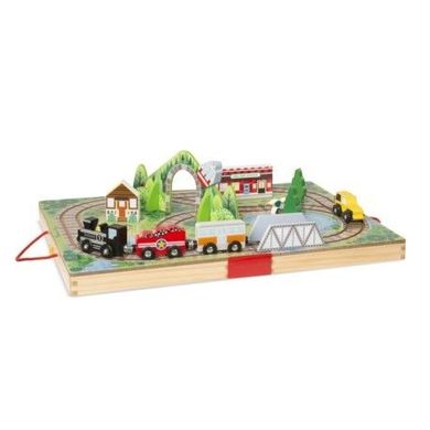 Melissa and Doug, Stacja kolejowa, zestaw w drewnianej walizce