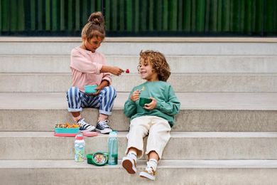 Mepal, Campus, lunchbox, bidon i pojemnik na owoce, zestaw, Unicorn Glow