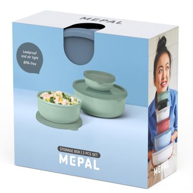 Mepal, Lumina 2.0, zestaw pojemników, Nordic Blue, 250 ml + 750 ml + 1500 ml