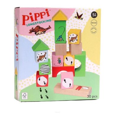 Micki, Pippi, klocki drewniane, 30 elementów