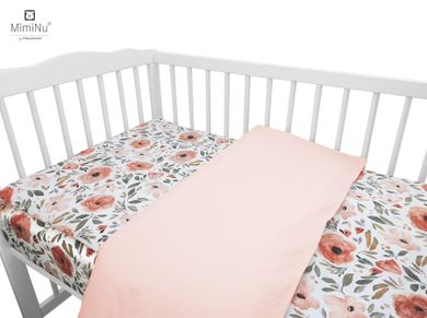MimiNu, Kwiaty Begonii, 2-częściowy komplet pościeli, 90-120 cm