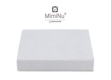 MimiNu, prześcieradło frotte z gumką do kołyski, 40-90 cm, szare