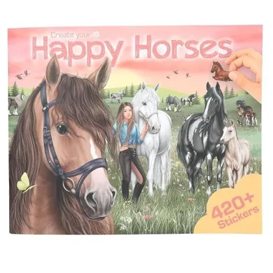 Miss Melody, Happy Horses, zestaw kreatywny z naklejkami