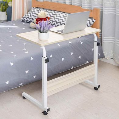 Mobilny stolik pod laptopa, kawowy, biały