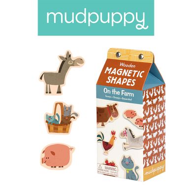 Mudpuppy, drewniane magnesy, na farmie, 40 elementów