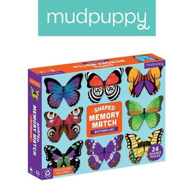 Mudpuppy, Memory, motyle, 24 elementy, gra pamięciowa