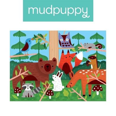 Mudpuppy, puzzle sensoryczne z miękkimi aplikacjami, las, 42 elementy