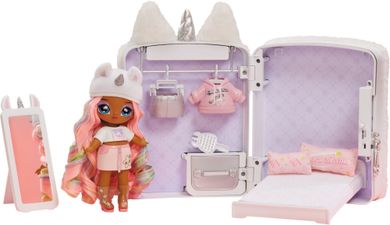 Na! Na! Na! Surprise 3-in-1, Unicorn Whitney Sparkles, lalka modowa + plecaczek sypialnia