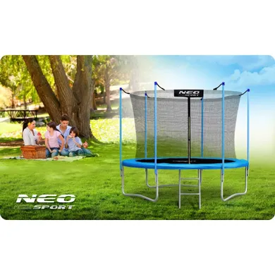 Neo-Sport, trampolina ogrodowa siatka wewnętrzna i drabinką, 252 cm