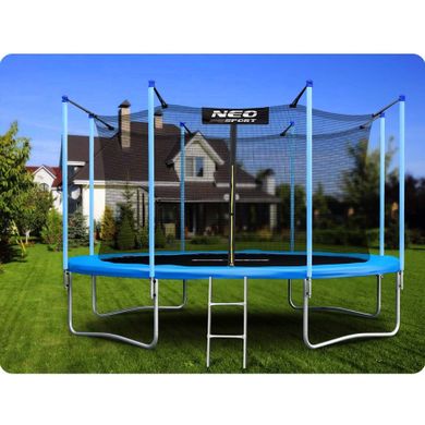 Neo-Sport, trampolina ogrodowa, z siatką wewnętrzną i drabinką, 13ft/404 cm
