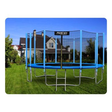 Neo-Sport, trampolina ogrodowa, z siatką zewnętrzną i drabinką, 15ft/465 cm