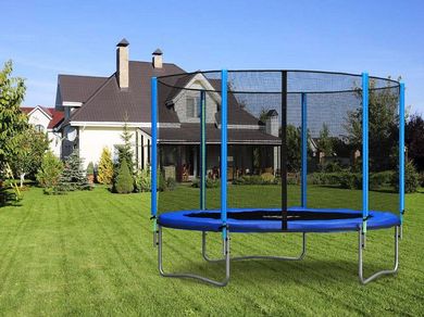 Neo-sport, trampolina ogrodowa z siatką zewnętrzną i drabinką, 252 cm