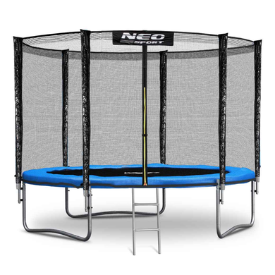 Neo-Sport, trampolina ogrodowa z siatką zewnętrzną i drabinką, 8ft/252 cm
