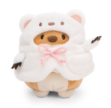 Nici, MyMochi, Pies Hiro z herbatą bąbelkową i kostiumem niedźwiedzia polarnego, maskotka w pudełku prezentowym, 8 cm
