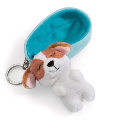 Magni NICI Schlüsselanhänger Sleeping Pets Küken im Körbchen hellgrün 8cm