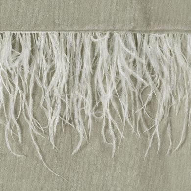 Nila, welwetowa zasłona na przelotkach, zdobiona piórkami, 140-250 cm