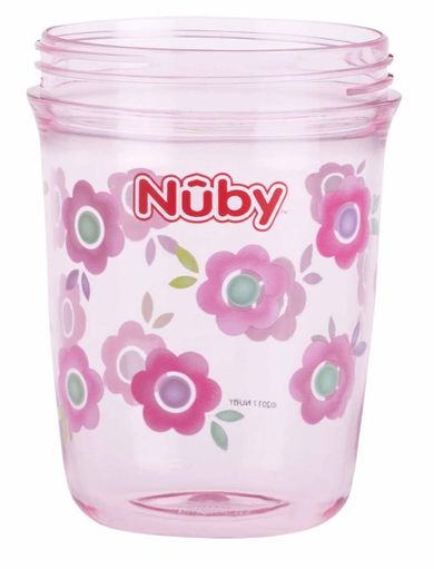 Nuby, kubek niekapek z uchwytem, 360, różowy, 240 ml, 6m+