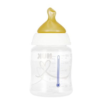 Nuk, butelka ze wskaźnikiem temperatury, smoczek lateksowy, 0-6m, 150 ml