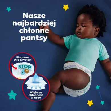 Pampers, Night Pants, pieluchomajtki, rozmiar 4, 9-15 kg, 25 szt.