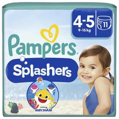 Pampers, Splashers, pieluchy jednorazowe do pływania, rozmiar 4-5, 9-15 kg, 11 szt.