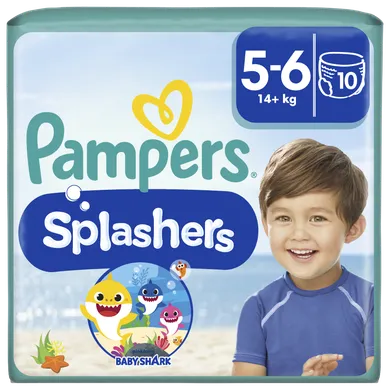 Pampers, Splashers, pieluchy jednorazowe do pływania, rozmiar 5-6, 14+ kg, 10 szt