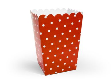 PartyDeco, Biedronka, ozdobne pudełka na popcorn, 7,5-7,5-12,5 cm, 6 szt.