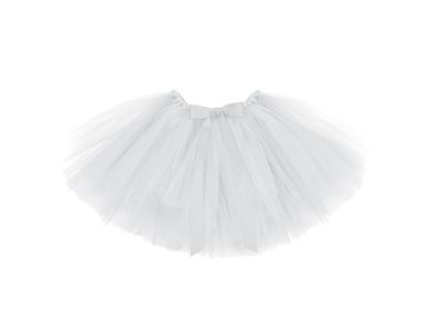 PartyDeco, spódniczka baletowa tutu, biały, 50-25 cm