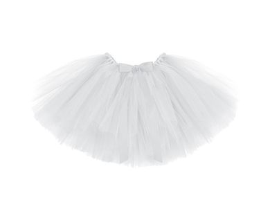 PartyDeco, spódniczka baletowa tutu, biały, 60-30 cm