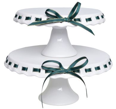 Patera ze wstążką, zielona, 31 cm