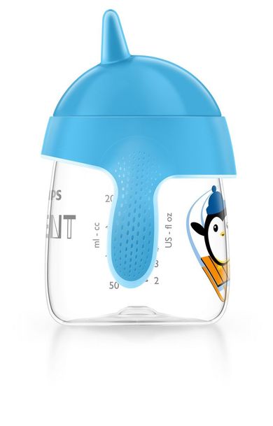 Philips Avent, Pingwinek, kubek bez rozlewania, niebieski, 12m+, 260 ml