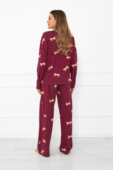 Piżama damska, bordowa, Italian Fashion