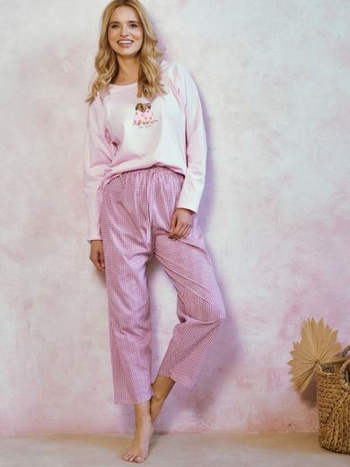 Piżama damska, różowa, Elisa, Taro