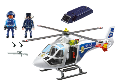Playmobil, City Action, Helikopter policyjny z reflektorem LED, 6921