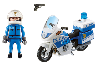 Playmobil, City Action, Motor policyjny ze światłem LED, 6923