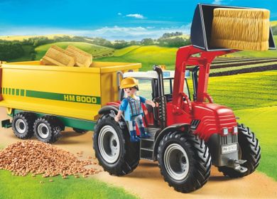 Playmobil, Country, duży traktor z przyczepą, 70131