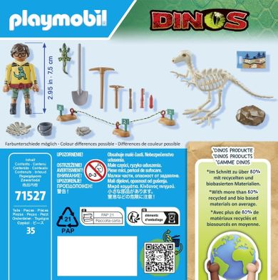 Playmobil, Dinos, Wykopalisko ze szkieletem dinozaura, 71527