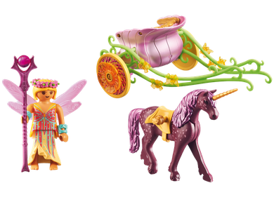 Playmobil, Fairies, Wróżka kwiatów z karocą jednorożca, 9136