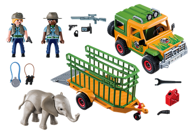 Playmobil, Wild Life, Terenówka rangera z przyczepą, 6937