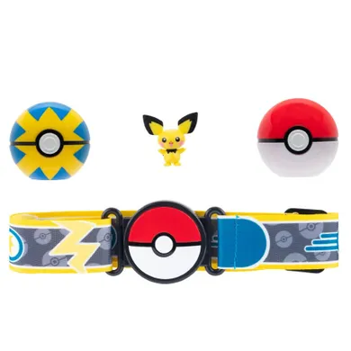 Pokemon, Clip‘n’Go, Poke Ball Belt Set, pas trenera z figurką Pichu