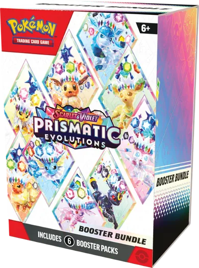 Pokemon TCG: Scarlet & Violet, Prismatic Evolutions, Booster Bundle, gra karciana, dodatek, 6 szt.