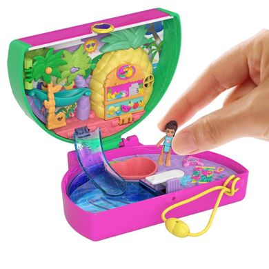 Polly Pocket, Arbuzowy basen, kompaktowy zestaw do zabawy z laleczkami i akcesoriami