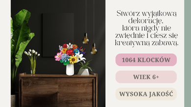 QBI, Bukiet świeżych kwiatów, klocki konstrukcyjne, 1009 elementów