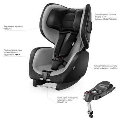 Recaro, Optia, fotelik Samochodowy, 9-18 kg, Black