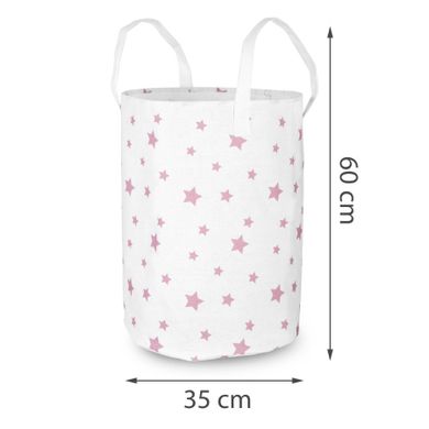 Ricokids, kosz na zabawki, biało-różowy, 35-60 cm